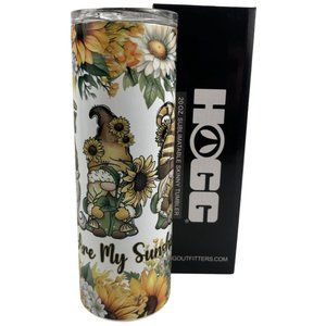 Skinny Tumbler 20oz You Are My Sunshine Gnomes Sunflowers Stainless-Steel